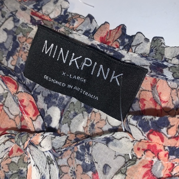 🆕 Minkpink “Arve” Floral Balloon Sleeved Dress - Women’s Size XL - Picture 11 of 14